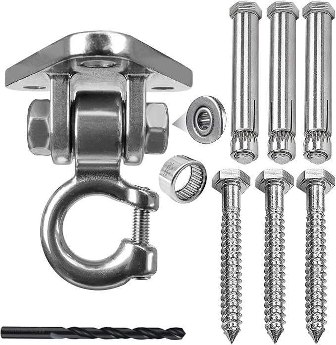 Swing Hangers Heavy Duty Smooth Operation with 180° Swing Bearings 1000 lb Capacity for Indoor Outdoor Swing Chairs Hammocks Playgrounds Yoga