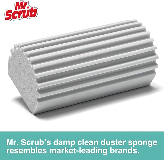 8 Pack Damp Dusting Sponge Duster, Grey Dust Cleaning Sponge, Reusable Household Cleaning Sponge Tool for Blinds, floorboards, Fan Blades, Vents, Glass, Railings, Mirrors