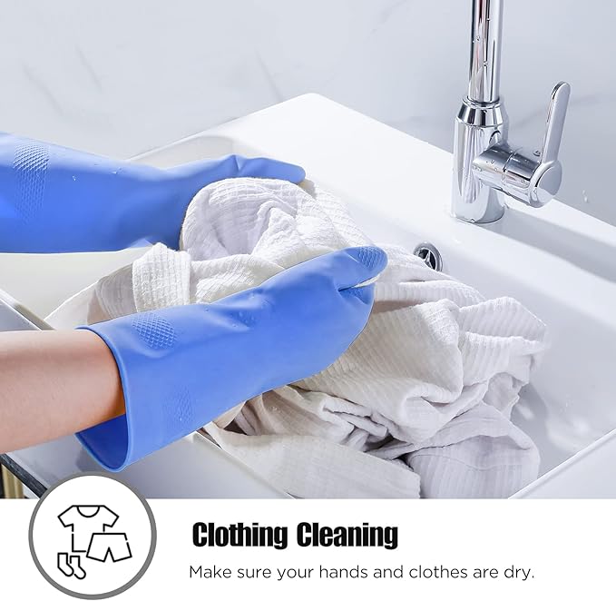 Rubber cleaning gloves 3 or 6 Pairs for Household,Reuseable dishwashing gloves for Kitchen.