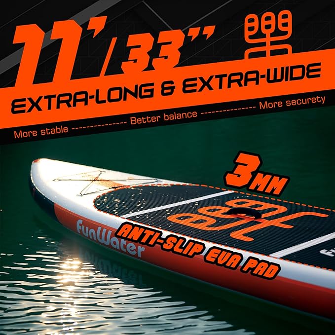 FunWater Stand Up Paddle Board Ultra-Light Inflatable Paddleboard with SUP Accessories for Adults & Youth of All Skill Levels