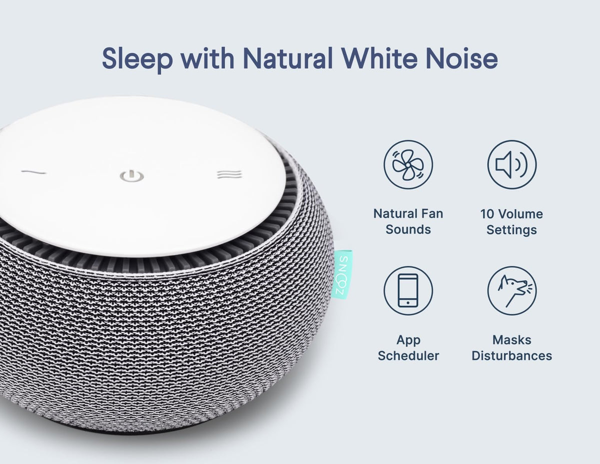 SNOOZ Smart White Noise Sound Machine - Real Fan Inside for Non-Looping White Noise, Sleep Aid for Adults, Travel, Sleeping, Bedroom, Portable, Baby Registry Essential - Cloud