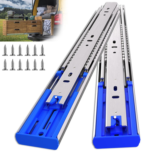 TP-LAIE 16 Inch 200lbs Soft Close Heavy Duty Drawer Slides, Side Mount Rails Full Extension Ball Bearing Cabinet Tool Box Runners Tracks Glides (1 Pair, with M4 Screws)
