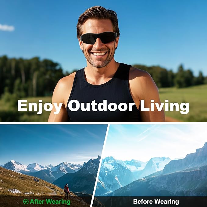 Attractive Bifocal Reading Sunglasses for Men, Durable TR90 Semi Rimless Wrap Around Design Sun Readers, UV400 Near-Far Sun Glass Built in Outdoor Sports/Driving/Finshing Dark Glasses, +1.75