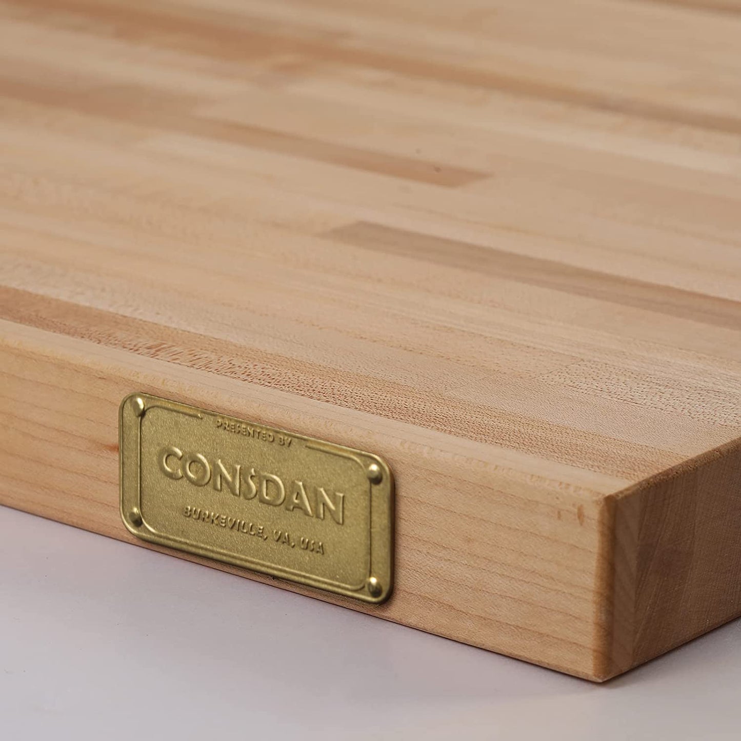 CONSDAN Butcher Block Counter Top, USA Grown Hard Maple Solid Hardwood Countertop, Washer/Laundry Countertop, Table Top, Polished, Prefinished with Food-safe Oil, 1.5" Thickness, 30" L x 25" W