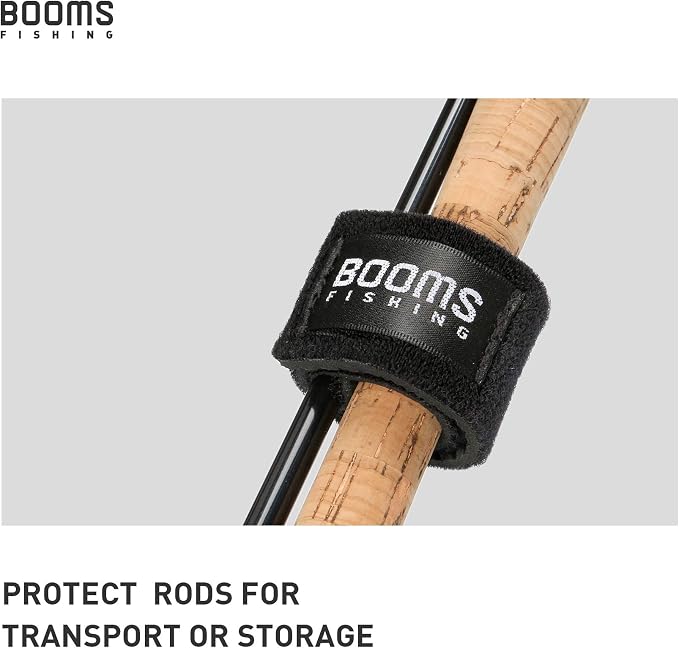 Booms Fishing PB3 Fishing Rod Case 6.4ft~7ft and RS3 Fishing Rod Wrap Pole Straps 9.6" 6pcs