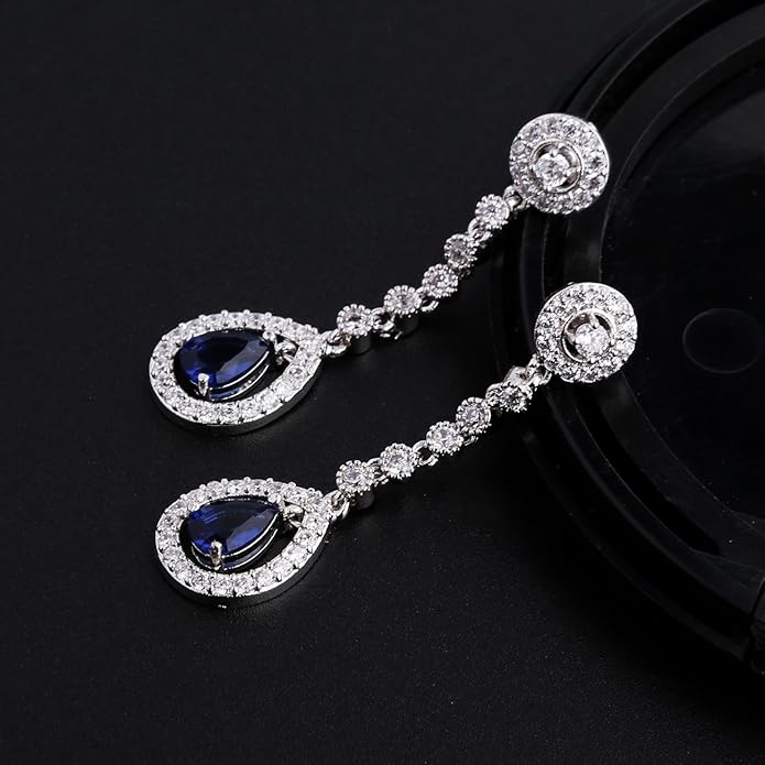 GULICX AAA Cubic Zirconia CZ Silver Plated Base Women's Party Jewelry Set Earrings Pendant Necklace