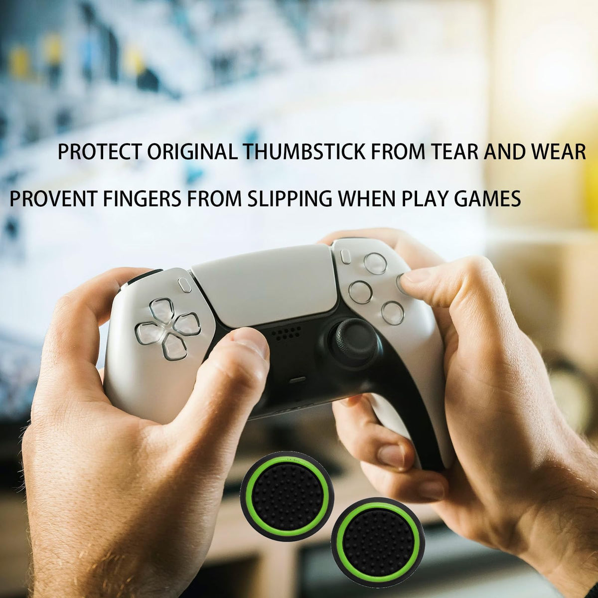 CTHTBZ 24PCS Silicone Performance Joystick Grips Analog Thumb Stick Grip Cap for PS2, PS3, PS4, PS5, Xbox One, Xbox Series X/S, Xbox 360, Switch Pro Controller (Black&Blue)