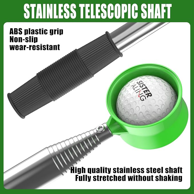 Water Telescopic Golf Ball Retriever and Golf Magnetic Alignment Rods