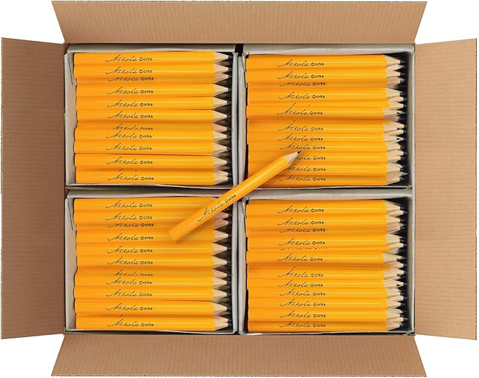 Mini Golf Pencils Without Erasers - 384 Count - Classic Pre-Sharpened #2 HB American Pew Pencils Standard Hex Shaped Bulk Pack