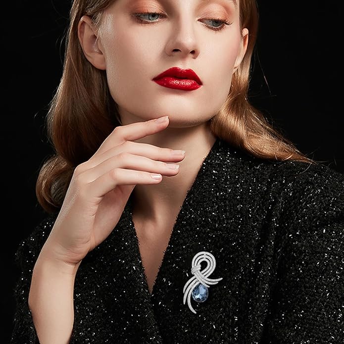 Rhinestone Brooch for Women Rhinestone Brooches Pins Crystal Lapel Pin Jewelry Christmas Valentine's Day Gift for Wife Girlfriend