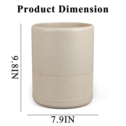 Modern Resin Trash Can Bin, Wastebasket for Bathroom, Kitchen, Office, Home, Beige