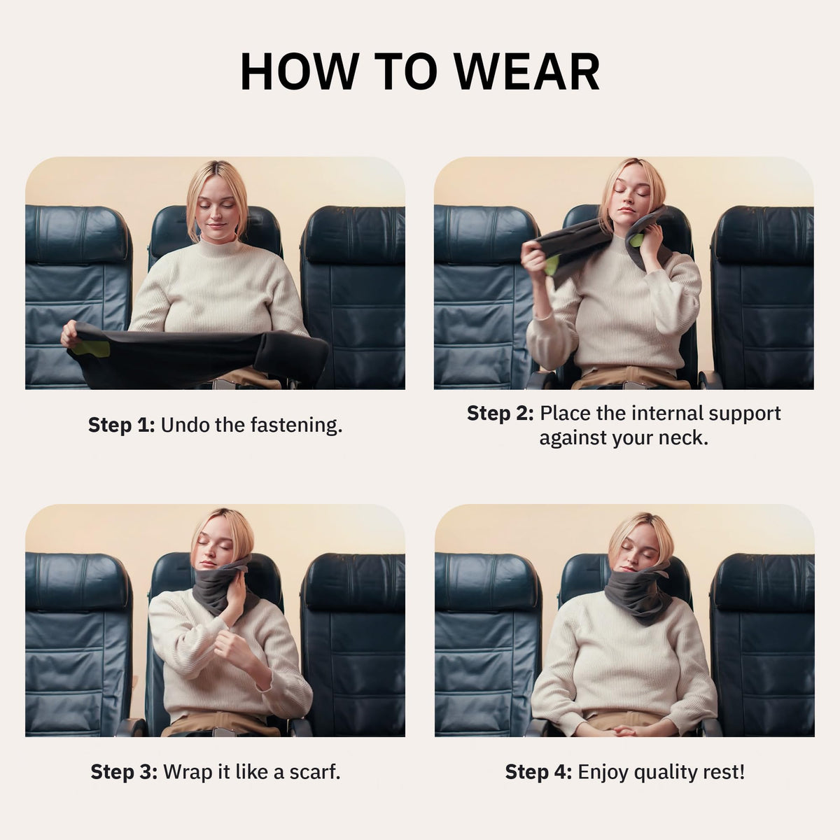 trtl Travel and Airplane Pillow - Real Sleeping Experience on Long Flights - Neck and Shoulder Support - Super-Soft, Lightweight, Easy-to-Carry, and Machine-Washable Flight Pillow - Grey