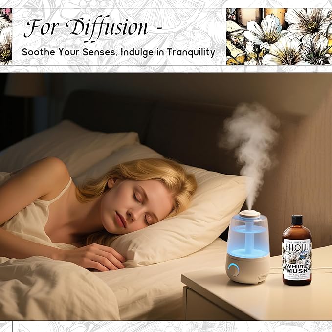 HIQILI White Musk Fragrance Oil, Candle Scents for Candle Making, Soap Making Supplies, Musk Perfume for Women, for Diffuser Use - 5.07 Fl Oz