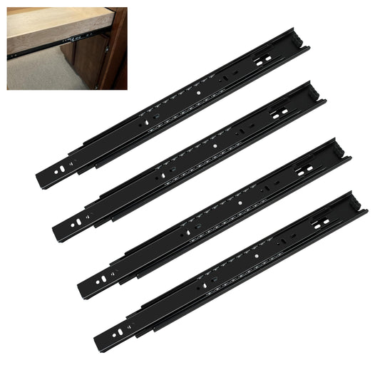 2 Pairs of 14 Inch Duty Drawer Slides,Cabinet Slides 3-Section Full Extension Ball Bearing Side Mount,for Dresser, Cabinet, Kitchen 100 LB Capacity