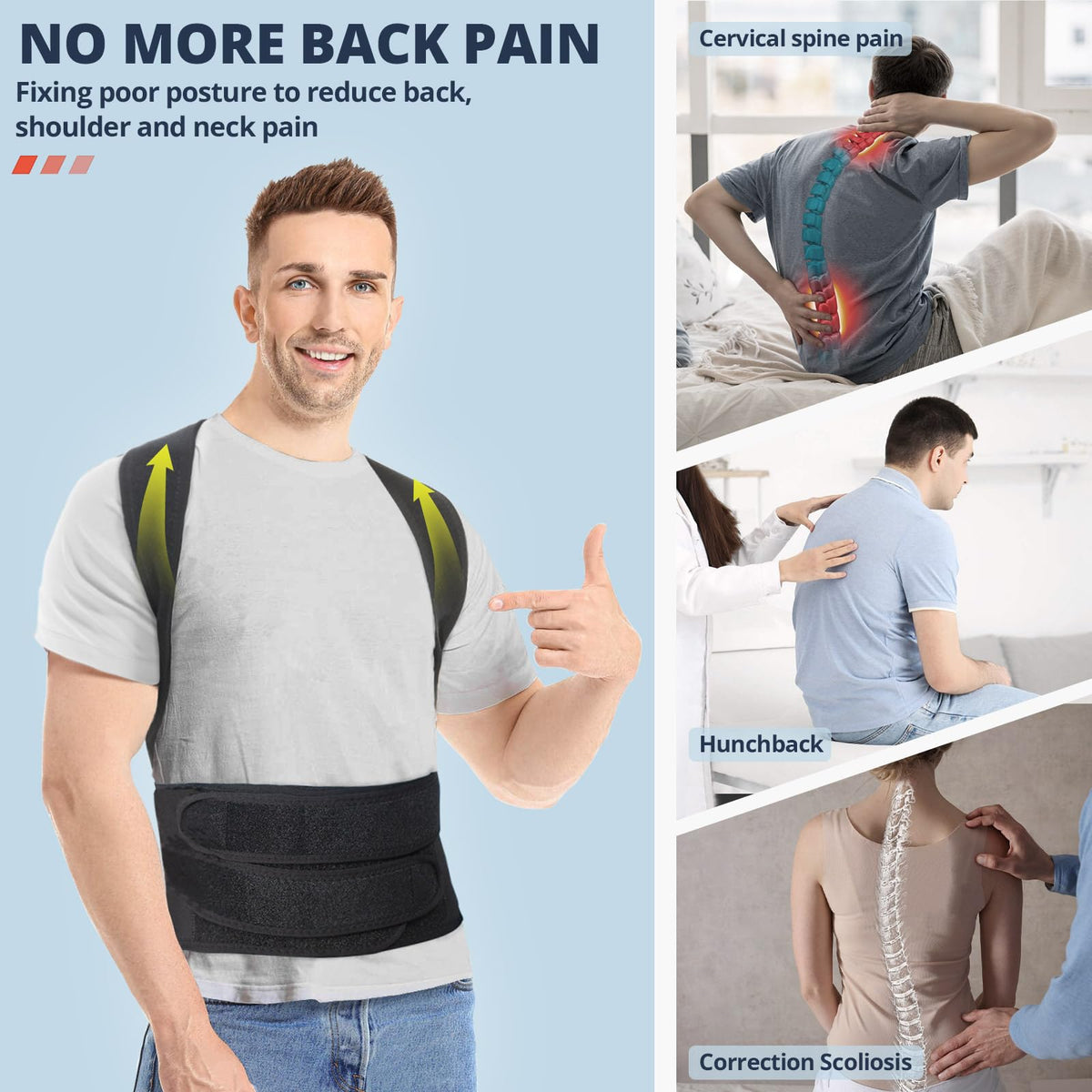 Back Brace Posture Corrector for Women and Men Back Lumbar Support Shoulder Posture Support for Improve Posture Provide and Back Pain Relief