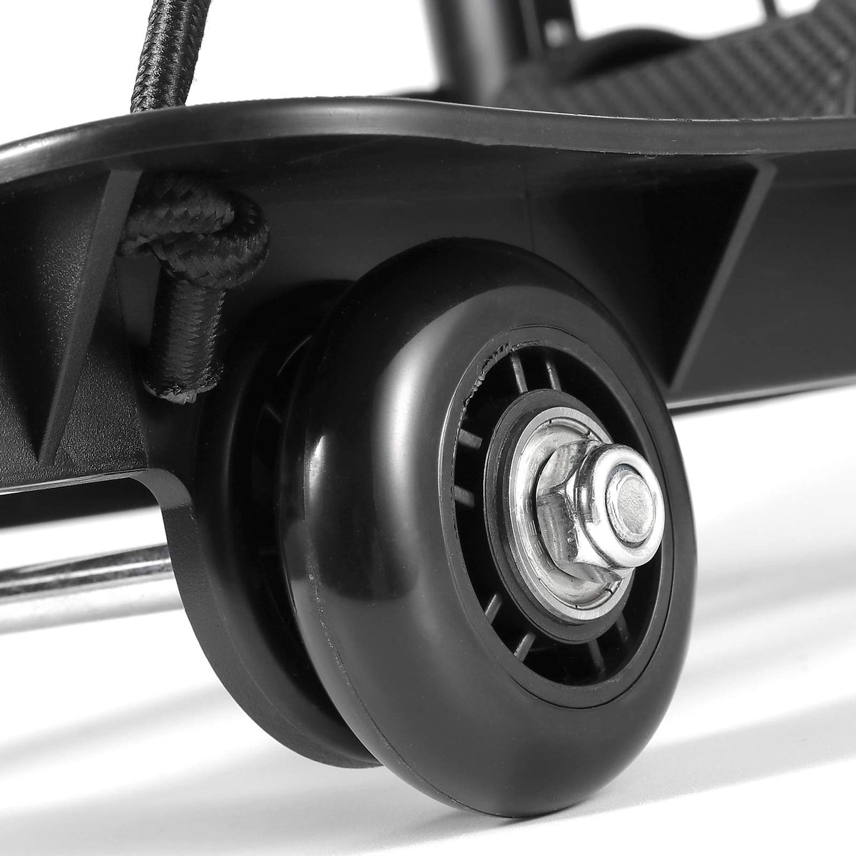 HOZEON Folding Hand Truck, 88 Lbs 40 KG Heavy Duty 4-Wheel Solid Construction Utility Cart for Luggage, Lightweight Compact Portable Fold Up Dolly for Luggage, Travel, Shopping Moving, Office, Black
