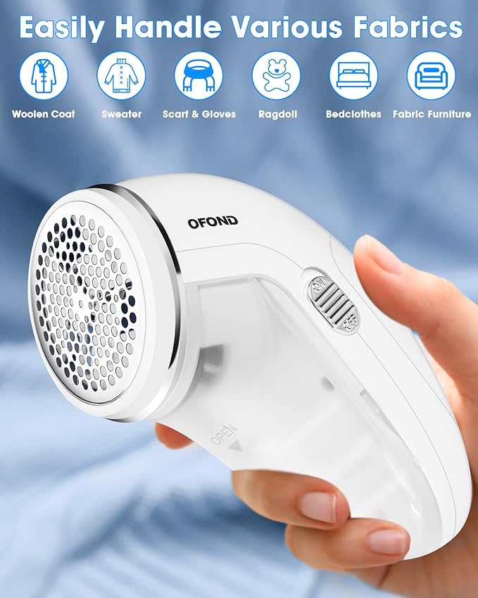 Fabric Shaver Lint Remover for Clothes,Electric Lint Shaver Battery Operated,Portable Sweater Defuzzer, Quick and Easy Remove Pills,Lint Balls,Fuzz of Clothing Pants Socks Couch Pillows Blankets