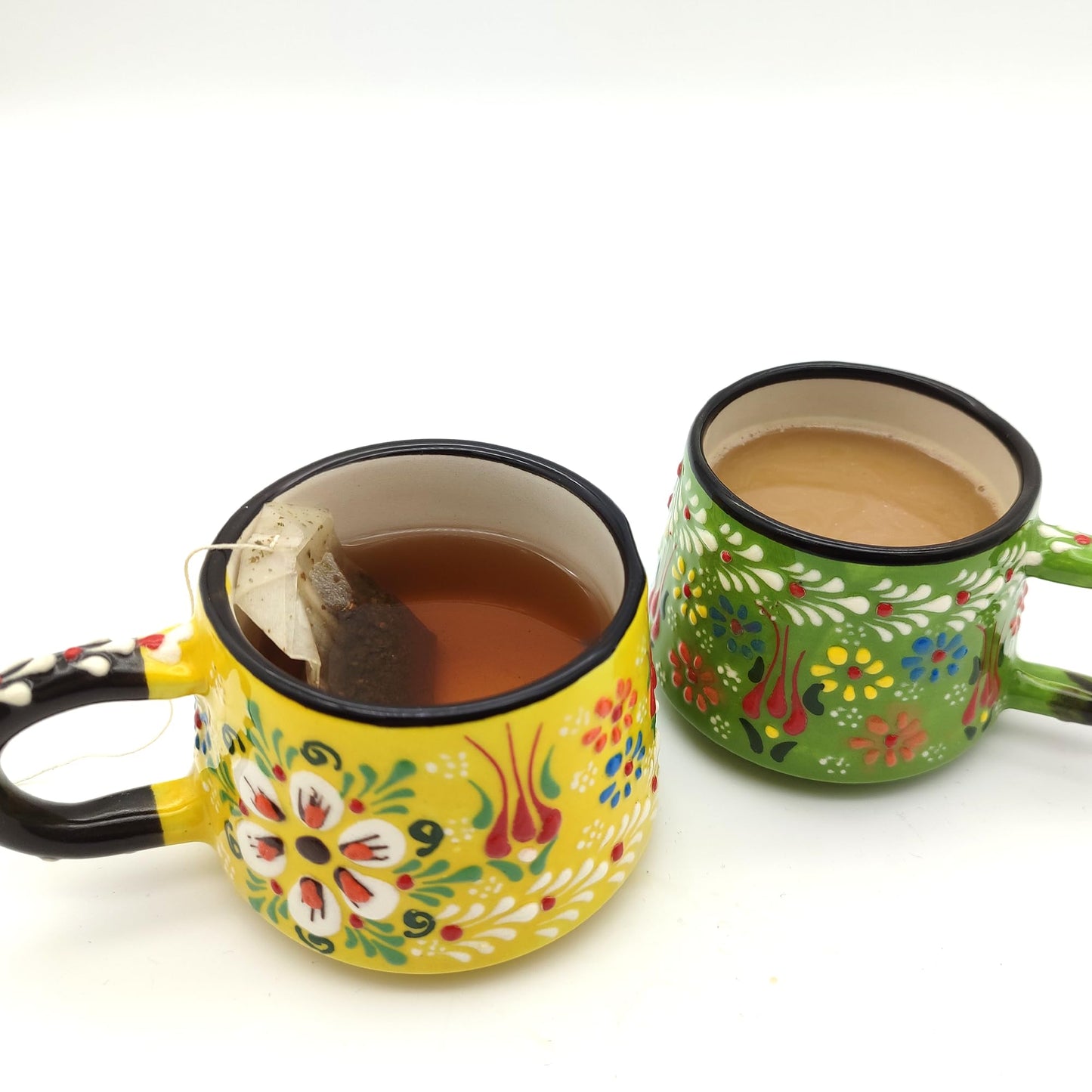 giftupstore Coffee Mug Cups Ceramic Handmade 6 Oz Coffee Mug Set for Espresso Cups, Multi Color Tile Coffee Cup Set for Tea, Cappuccino, Latte 180 Ml (set of 4)