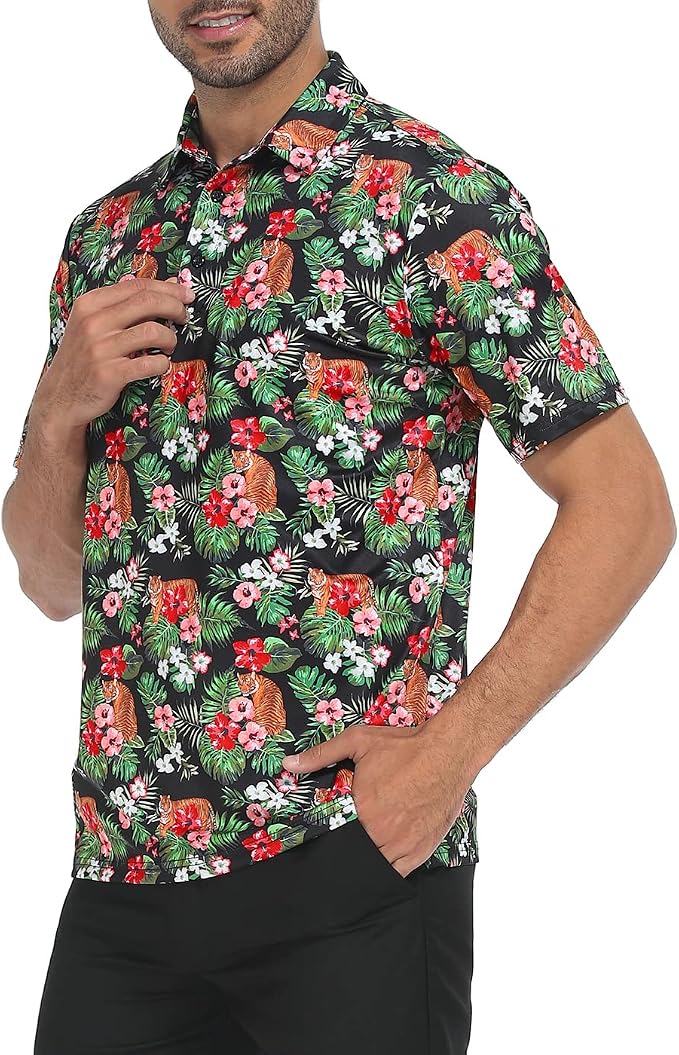 LRD Golf Shirts for Men UPF 50 Moisture Wicking Short Sleeve Polo Shirt
