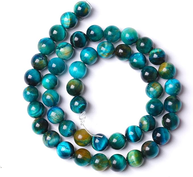 Natural Stone Blue Tiger Eye Beads Round Loose Beads for Jewelry Making DIY Bracelet Necklace Accessories 15" 12mm 32pcs