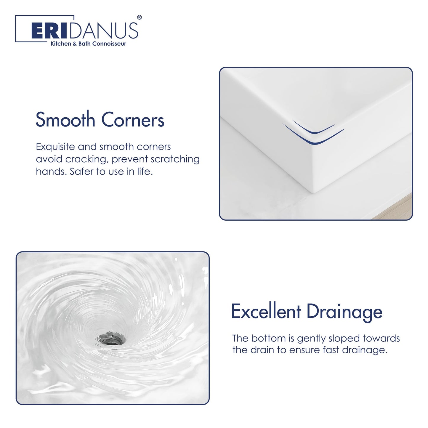 Eridanus Bathroom Sink 30" x 16" Rectangular Vessel Sink, Wall Mount Above Counter Vanity Sink, Premium Ceramic White Art Basin with Overflow, Lavatory Trough Floating Washbasin
