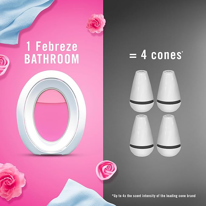 Febreze Bathroom Air Freshener, Odor-Fighting, Plug In Alternative, Air Fresheners for Home and Bathroom and Kitchen, Closet Air Fresheners, Downy April Fresh Scent, 6 Count