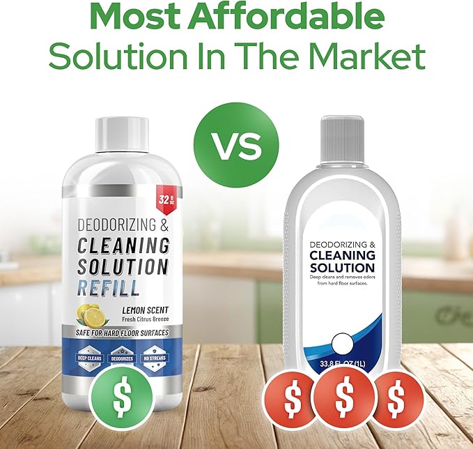 Floor Cleaning Solution compatible with Tineco iFLOOR, FLOOR ONE S3, S5, S6, and S7 (Except Steam Models) – Residue & Streak Free Floor Cleaner, Safe for Pets - Vacuum Mops Cleaning Solution Refill