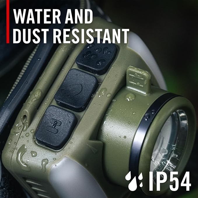 Coast FL97R Voice-Controlled 1200 Lumen Rechargeable LED Headlamp with Pure Beam Spot & Flood, ARC Lighting, Red & Green Color Modes, Glide Focus Radial Arm Dial and USB-C Charge Port, Grey