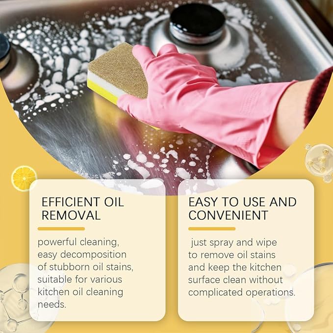 Multifunctional Powerful Kitchen Foam Cleaner, 2025 New All Purpose Oil Stain Cleaning Spray, Powerful Degreasing, Gentle Formula, Perfect Forovens, Grills And Microwaves (2)