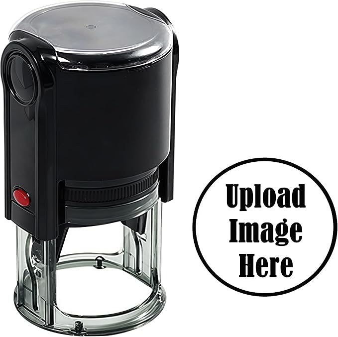 Custom Logo Stamp Personalized Image Self-Inking Stamper - Custom Business Logo Text - Different Sizes - 5 Ink Color Options