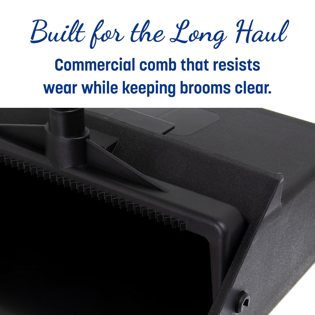 Carlisle FoodService Products Duo-Pan Upright Dust Pan with Serrated Yoke for Home, Restaurants, Kitchen, Lobby, And Office, Plastic, 30 Inches, Black