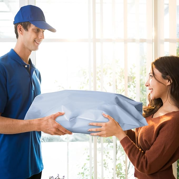 Large Poly Mailers 19x24 Inch 100 Pack, Shipping Bags for Clothing with Self-Sealing Tear-Resistant, Waterproof Poly Bags, Mailing Envelopes for Small Business (Light Blue)