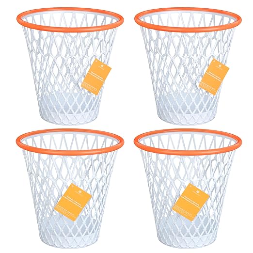 4 PCS Basketball Trash Can,Wastebasket,Basketball gift, Basketball themed gift,4.5 Gallon,Basketball Hoop,Garbage Can,Basketball Net Waste Basket for Office,Bedroom,Gym,Sport party