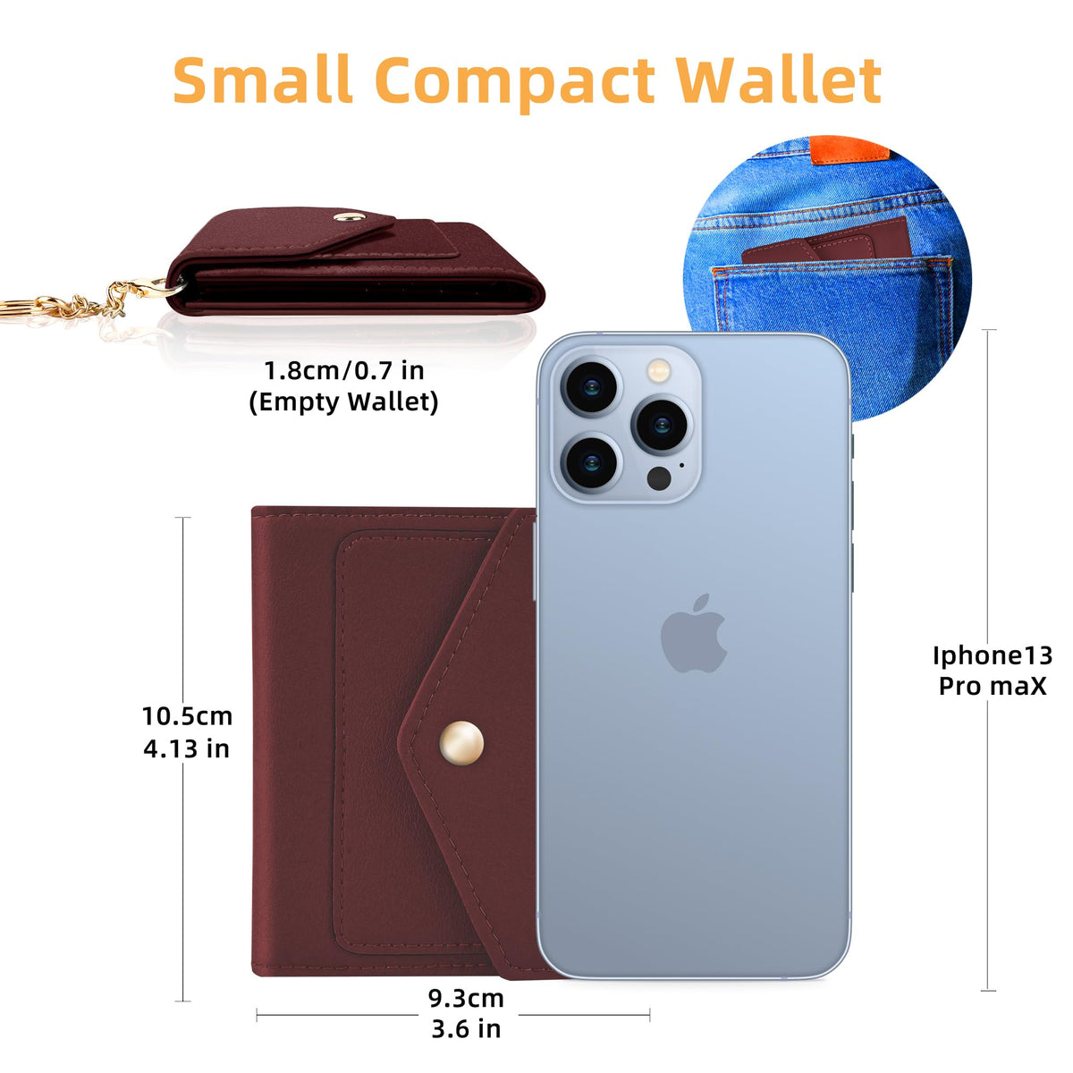 Gostwo Womens Wallet RFID Blocking Small Wallets Woman Credit Card Holder Trifold Ladies Wallets with Coins Zipper Pocket(Red Deep)