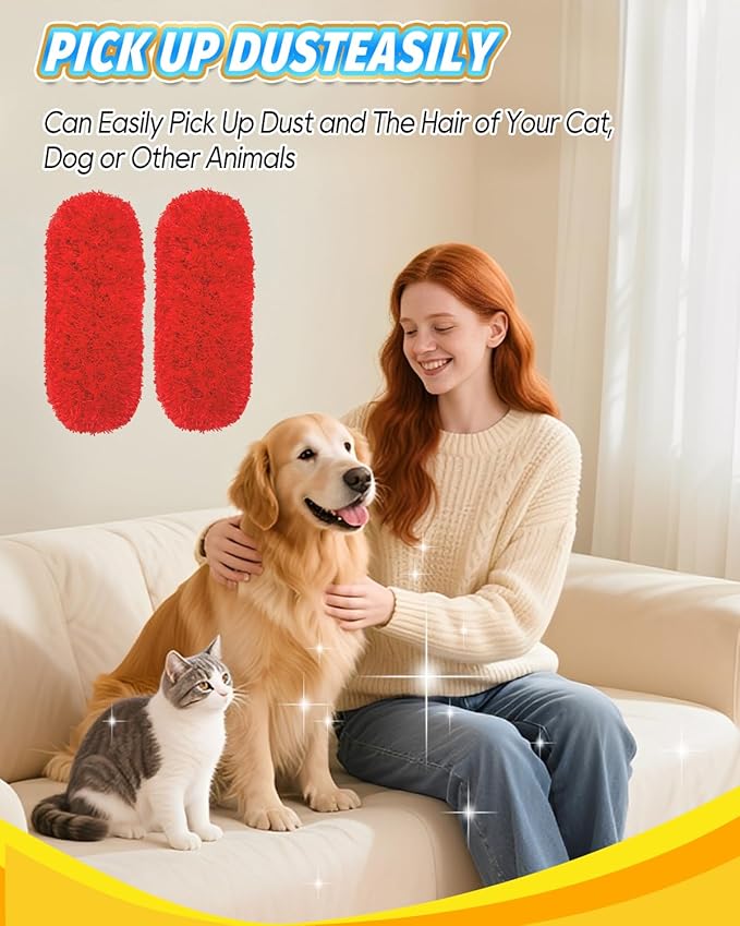 KEEPOW 3 Pack Microfiber Reusable Duster Refills Compatible with OXO Duster, Washable Dusters for Cleaning Compatible with OXO Extendable Duster for Blinds Ceiling(Handle is Not Included)
