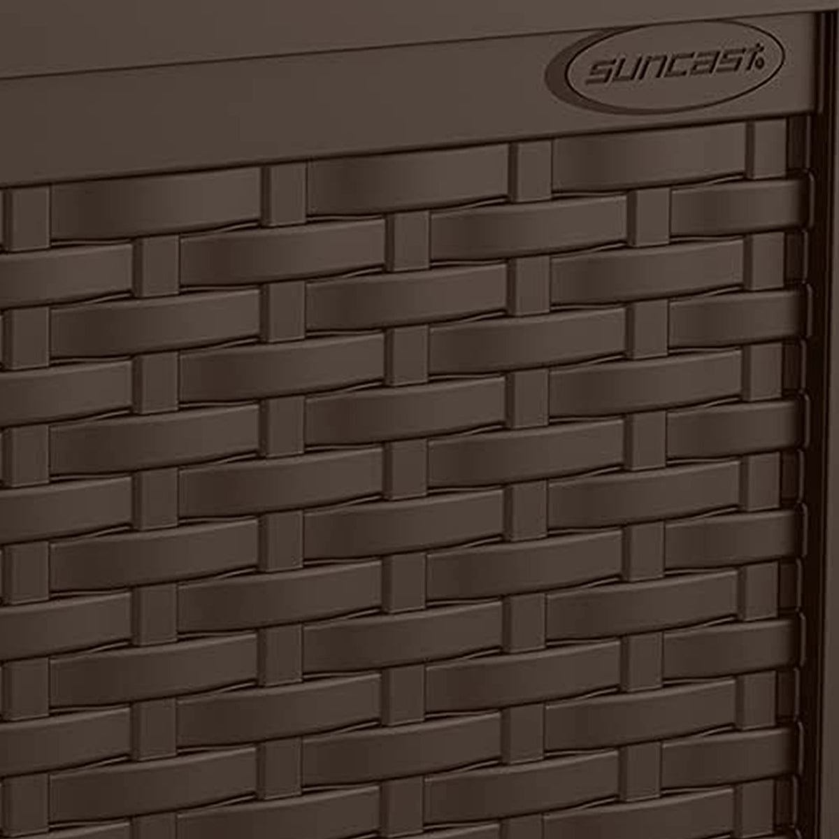 Suncast 22-Gallon Small Deck Box - Lightweight Resin Storage Container and Seat for Patio Cushions and Gardening Tools - Store Items on Patio, Garage, 22.5"L x 17"W x 22.5"H, Yard - Java Brown