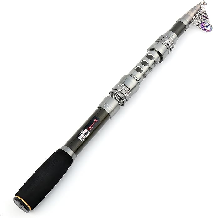 Sougayilang Fishing Rod Reel Combo with Telescopic Fishing Pole Spinning Reel Carrier Bag for Travel Saltwater Freshwater Fishing