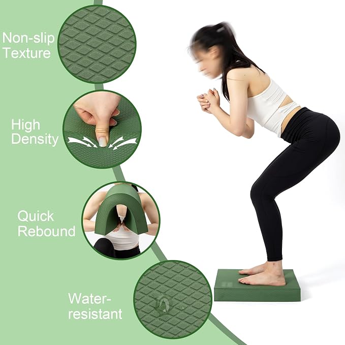 StrongTek Extra Wide Foam Balance Pad for Physical Therapy, 19" X 15.8" X 2.4", High-Density TPE Foam Pad for Exercise, Enhanced Stability, Core Strength, Non-Slip & Water-Resistant, for Fitness, Yoga