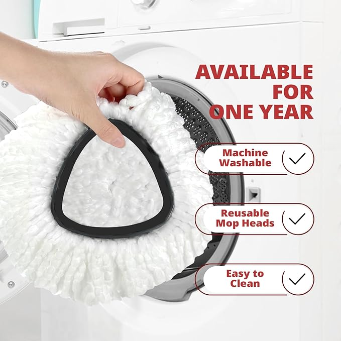 Mop Replace Head, 6 Pack Spin Mop Replacement Head Easywring 1-Tank System, Easy Cleaning, Microfiber, Machine Washable
