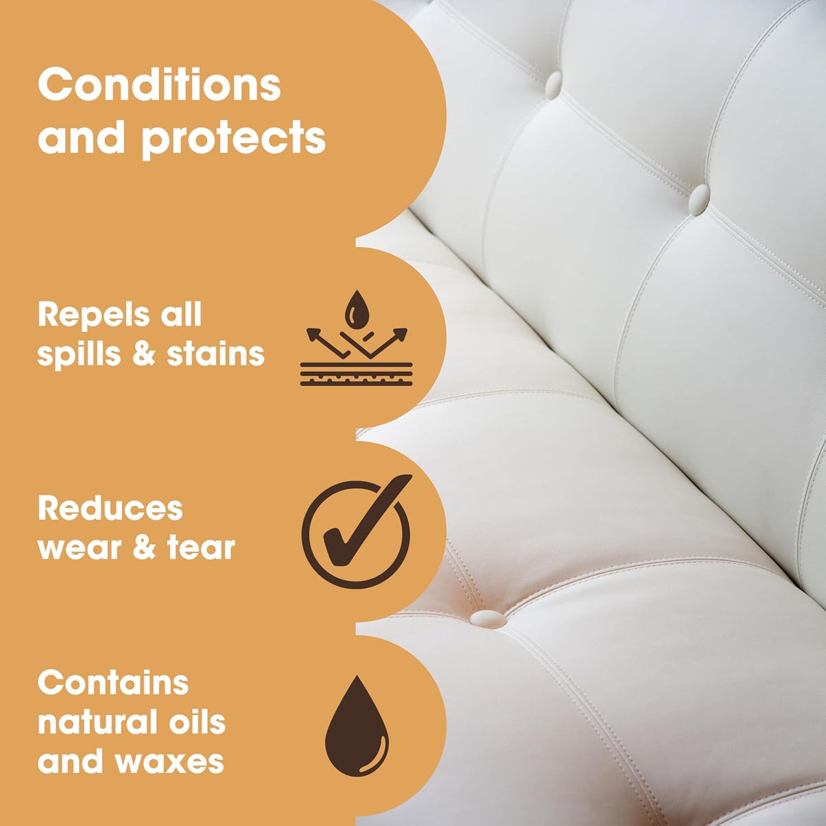 Furniture Clinic Leather Protection Cream | 2-in-1 Leather Conditioner & Waterproofing Protector for Furniture, Shoes, Car Seats & More | Prevent Stains While Nourishing | 8.5oz/ 250ml