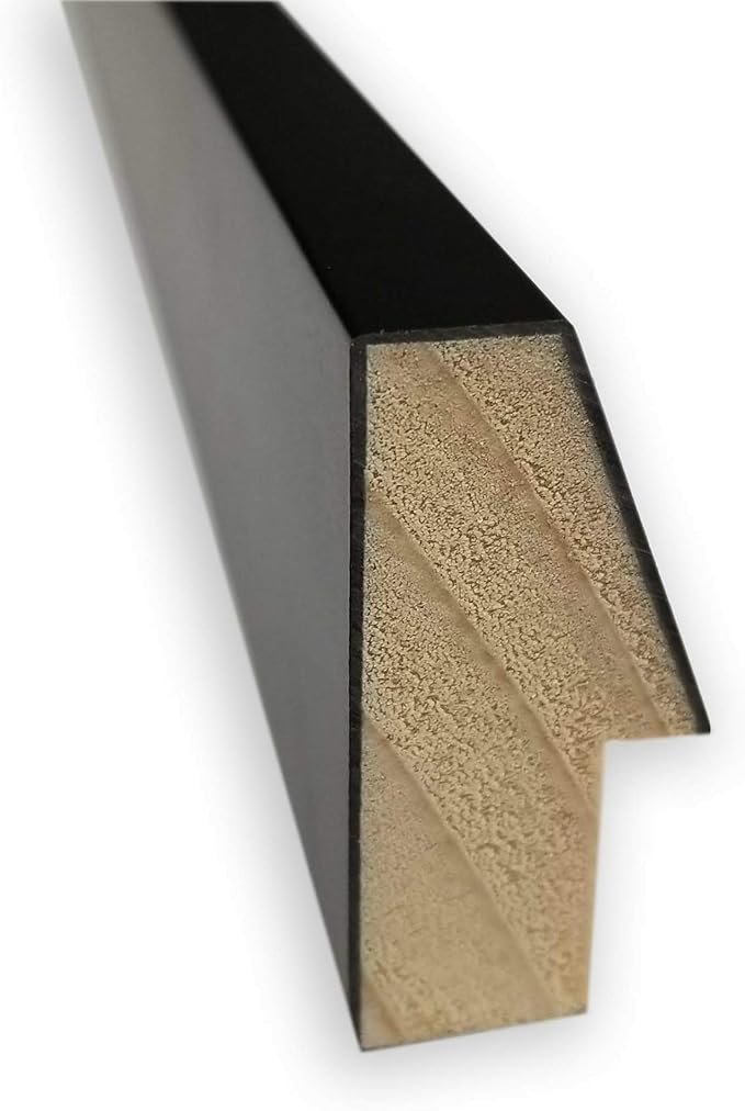 Amanti Art Natural Cork Board for Wall, 13x31 Vision Board with Black Wood Frame, Medium Corkboard Office Decor for Home Organization, Modern Contemporary Corkboard Pinboard to display items for home