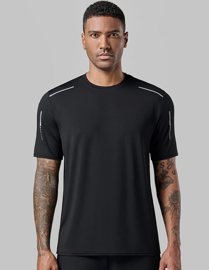 5 Pack Men’s Active Quick Dry Crew Neck T Shirts | Athletic Running Gym Workout Short Sleeve Tee Tops Bulk