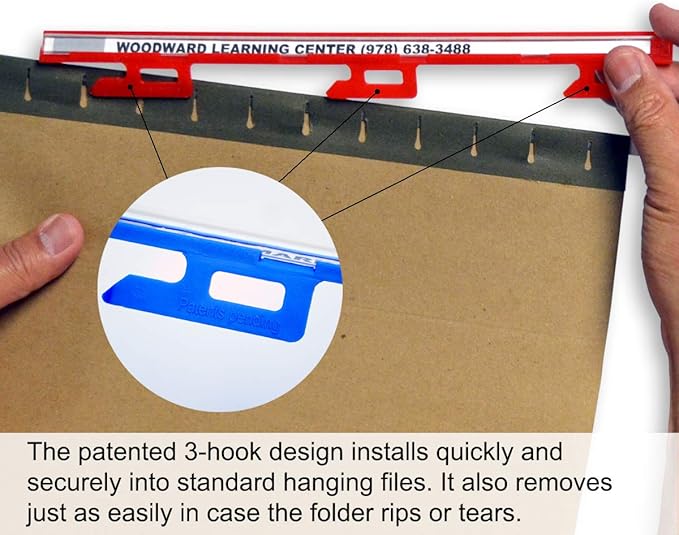 Ultimate Office MagniFile Insertable Hanging File Folder Tabs. Indexes That Double The Size of Your File Titles to Find Files Fast! (Set of 10), Assorted