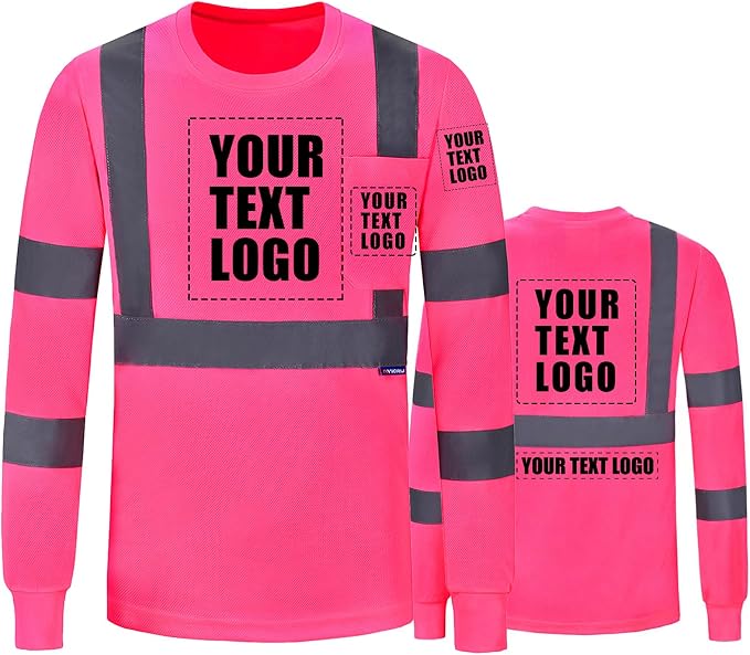 A-SAFETY Safety Shirt,High Visibility Work T Shirt Long Short Sleeve Class 3 (XS-6XL)
