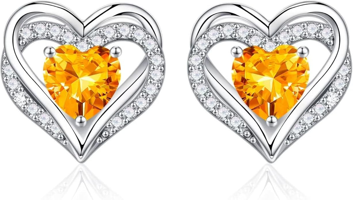 Iefil Valentine Day Gifts for Her - 925 Sterling Silver Heart Stud Earrings Birthday Gifts for Women