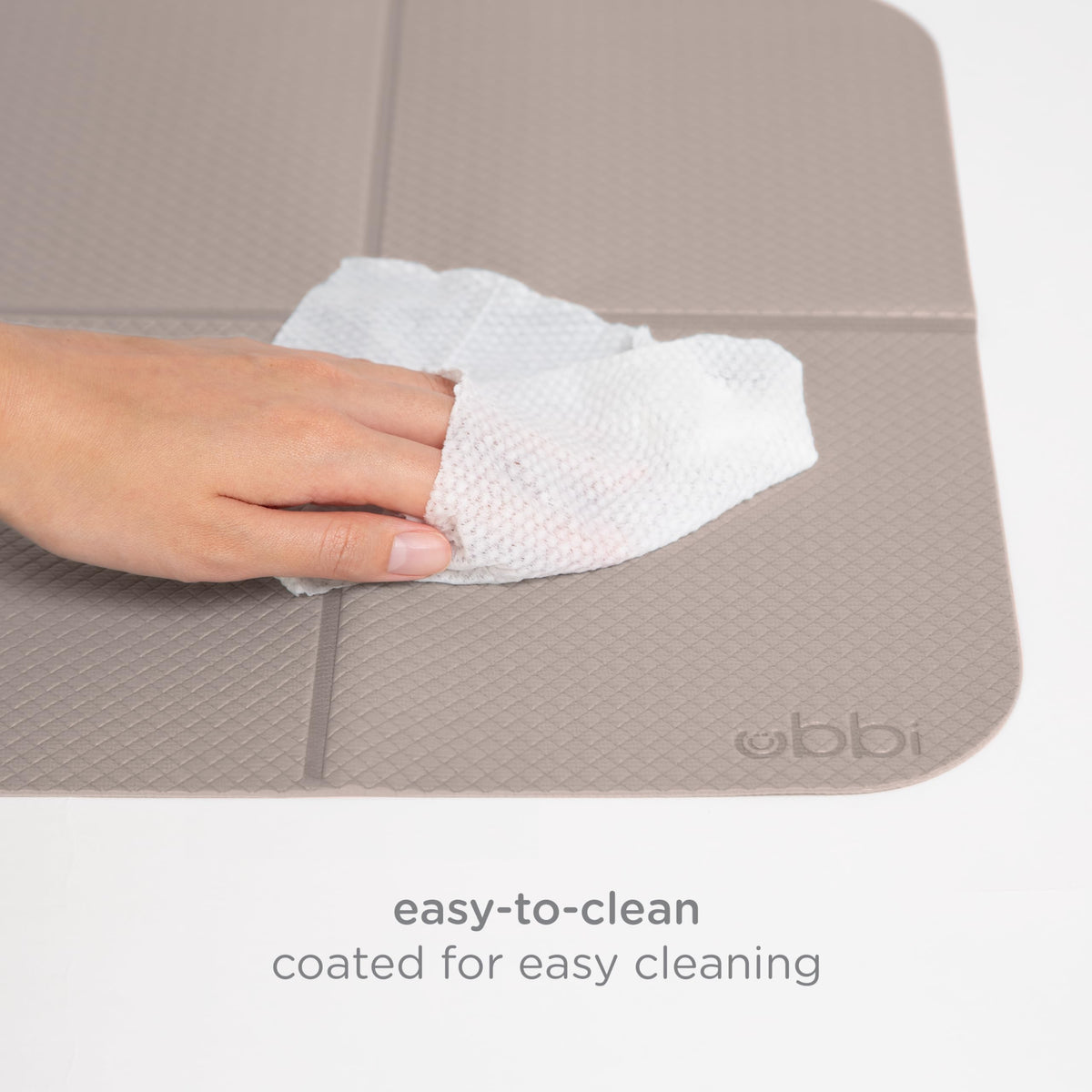 Ubbi On-The-Go Diaper Changing Baby Mat, Soft and Comfortable Diaper Bag Accessory Must Have for Newborns, Easy to Clean, Portable Folding Pad, Baby Traveling Accessories, Taupe