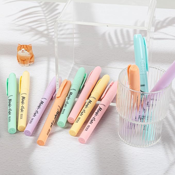AIHAO Pastel Highlighters, Assorted Color, Chisel Tip Marker Pen, 12Pack, No Bleed, Aesthetic Cute Highlighter, Ideal for School Office Supplies.