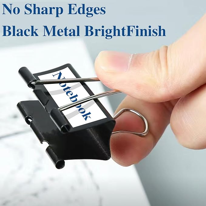 30 Pack Binder Clips with Labels, 2.4 Inch Extra Large Binder Clips Big Paper Clamps for Office and Home Supplies