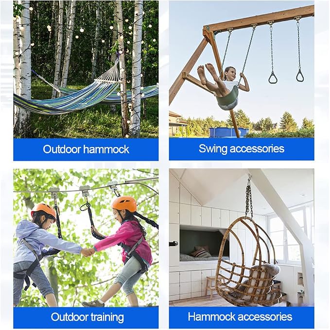 360° Swivel Swing Hangers for 1200lb Heavy Duty in 304 Stainless Steel, Swing Hook Set Fits Wood & Concrete for Yoga, Hammock, Trapeze, Boxing Sandbag Lifting Rope and Playground Suspension Equipments