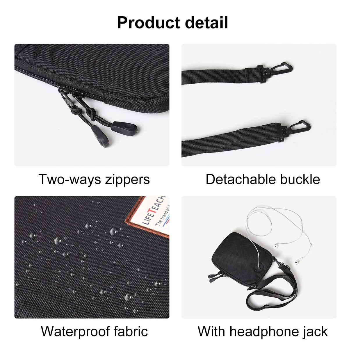 Small Crossbody Shoulder Bag for Men, Mini Messenger Bag for Cell Phone Travel Outdoor Hiking , Neck Pouch Passport Wallet with Adjustable and Removable Strap